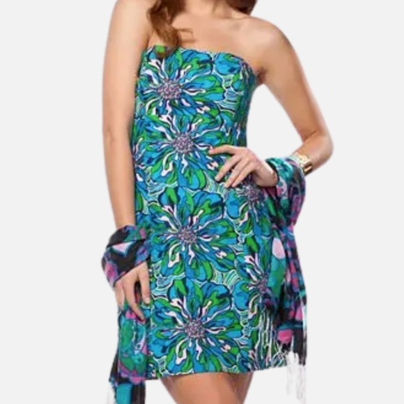 Lilly Pulitzer Dresses & Skirts - Lilly Pulitzer Bowen Dress 4 Navy Dress Rehearsal Strapless